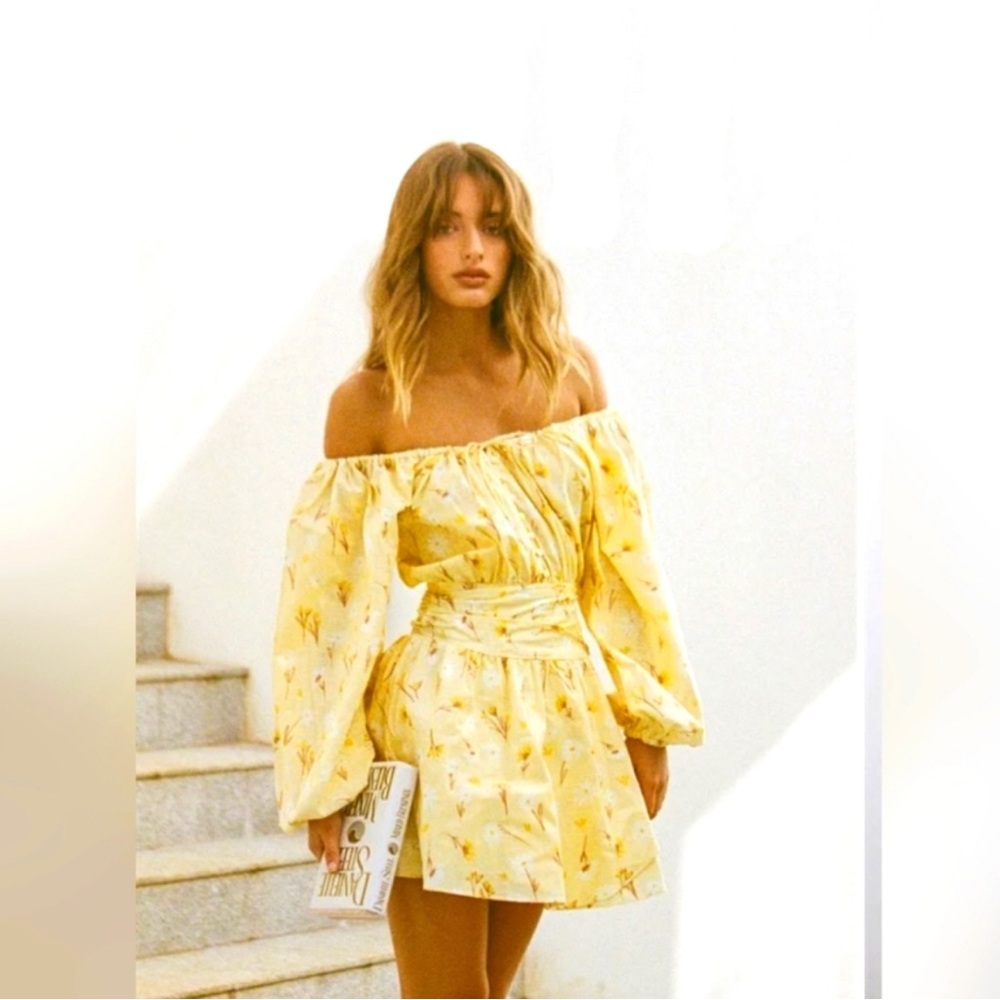Amika off shoulder yellow dress